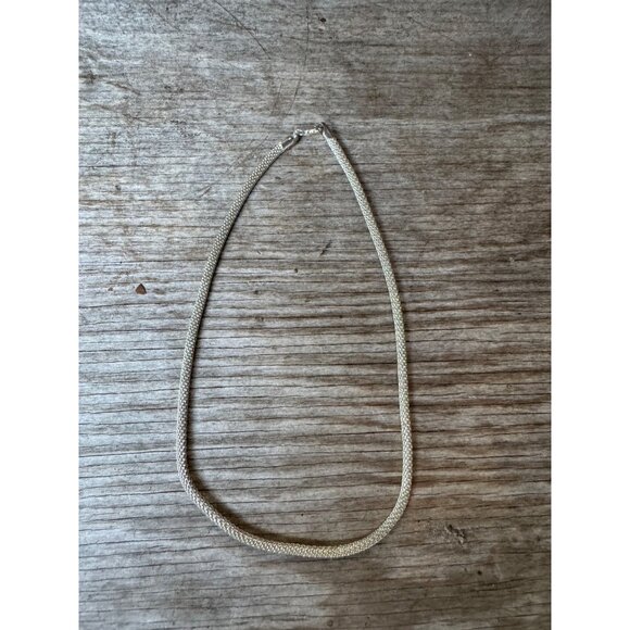 Vintage Italian Sterling Silver Mesh Chain Necklace 17" Lobster Clasp 15.9g - Picture 4 of 9